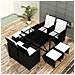 Set Da Pranzo Esterno 21 Pezzi In Polyrattan Nero - Foto miniatura 1