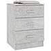 Comodino Grigio Cemento 38x35x56 cm in Legno Multistrato - Foto miniatura 4