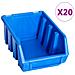 Contenitori Di Stoccaggio Impilabili 20 Pz Blu In Plastica - Foto miniatura 1