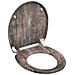 Tavoletta WC Duroplast Chiusura Ammortizzata OLD WOOD Stampato - Foto miniatura 3