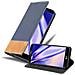 Custodia Compatibile Con Lg G2 In Blu Scuro Marrone - Coperchio Protettiva Con Chiusura Magnetica, Funzione Stand E Tasca Per Le Carte - Foto miniatura 1