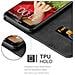 Custodia Compatibile Con Lg G2 In Blu Scuro Marrone - Coperchio Protettiva Con Chiusura Magnetica, Funzione Stand E Tasca Per Le Carte - Foto miniatura 4