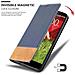 Custodia Compatibile Con Lg G2 In Blu Scuro Marrone - Coperchio Protettiva Con Chiusura Magnetica, Funzione Stand E Tasca Per Le Carte - Foto miniatura 6
