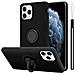 Custodia Compatibile Con Apple Iphone 11 Pro In Liquid Nero - Coperchio Protettivo In Silicone Tpu Flessibile Con Anello - Foto miniatura 1