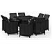 Set Da Pranzo Per Giardino 9 Pz Con Cuscini In Polyrattan Nero - Foto miniatura 2