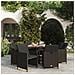 Set Da Pranzo Per Giardino 9 Pz Con Cuscini In Polyrattan Nero - Foto miniatura 1