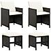 Set Sedie Da Giardino Con Poggiapiedi 4 Pz In Polyrattan Nero - Foto miniatura 1