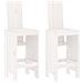 Sgabelli Da Bar 2pz Bianchi 40x42x120 Cm Legno Massello Pino - Foto miniatura 2