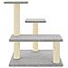 Albero Per Gatti Con Tiragraffi In Sisal Grigio Chiaro 61 Cm - Foto miniatura 2