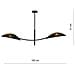 Lampada A Soffitto Lotus - Nero, Oro - Acciaio Verniciato A Polvere, Tessuto - 103x60x11 Cm - Foto miniatura 5