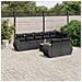 Set Divani Da Giardino 9 Pz Con Cuscini Nero In Polyrattan - Foto miniatura 1