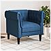 Poltrona Chesterfield Blu In Tessuto - Foto miniatura 1