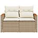 Divano Da Giardino Con Cuscini A 2 Posti Beige In Polyrattan - Foto miniatura 3