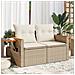 Divano Da Giardino Con Cuscini A 2 Posti Beige In Polyrattan - Foto miniatura 8