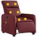 Poltrona Massaggiante Reclinabile Rosso Vino In Similpelle - Foto miniatura 2