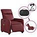 Poltrona Massaggiante Reclinabile Rosso Vino In Similpelle - Foto miniatura 5