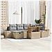 Set di Sofà da Giardino 7 Pezzi con Cuscini Beige Polyrattan - Foto miniatura 2
