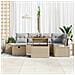 Set di Sofà da Giardino 7 Pezzi con Cuscini Beige Polyrattan - Foto miniatura 3