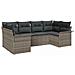 Set Divano da Giardino 6 Pezzi con Cuscini Grigio Polyrattan - Foto miniatura 1