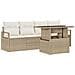 Set Divano da Giardino a 5 Pezzi con Cuscini Beige Rattan Polietilene,  Divano da Giardino a 2 Posti con Cuscini Beige Rattan Polietilene - Foto miniatura 1