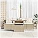 Set Divano da Giardino a 5 Pezzi con Cuscini Beige Rattan Polietilene,  Divano da Giardino a 2 Posti con Cuscini Beige Rattan Polietilene - Foto miniatura 3