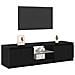 Mobile TV  con luci LED Nero Rovere 140x40x35,5 cm in legno ingegnerizzato - Foto miniatura 9
