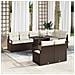 Set Divani da Giardino 9 Pezzi con Cuscini Marrone Rattan Polietilene, Divano da Giardino 2 Posti con Cuscini Marrone Rattan Polietilene - Foto miniatura 2