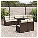 Set Divani da Giardino 9 Pezzi con Cuscini Marrone Rattan Polietilene, Divano da Giardino 2 Posti con Cuscini Marrone Rattan Polietilene - Foto miniatura 3