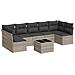 Set Divano da Giardino 8pz con Cuscini Grigio Chiaro Polyrattan - Foto miniatura 1