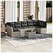 Set Divano da Giardino 8pz con Cuscini Grigio Chiaro Polyrattan - Foto miniatura 2