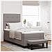 Letto box spring con materasso e panca grigia 80x200 cm tessuto - Foto miniatura 2