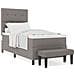 Letto box spring con materasso e panca grigia 80x200 cm tessuto - Foto miniatura 4