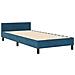 Struttura letto  in velluto blu scuro, 90x190 cm - Foto miniatura 3