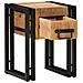 Tavolino con cassetto nero 30x30x40 cm in legno massello di mango - Foto miniatura 2