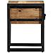 Tavolino con cassetto nero 30x30x40 cm in legno massello di mango - Foto miniatura 6