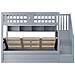 Letto Rialzato 90x200cm, Sotto Letto Idraulico, Con Scaletta E Ripiani, Letto A Castello, Letto Per Ragazzi, Legno Di Pino, Grigio - Foto miniatura 3