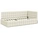 Cornice del letto ad angolo Crema 100 x 200 cm Velluto - Foto miniatura 1
