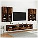 Set Mobili TV a Muro 7 pz con Luci LED Rovere Fumo - Foto miniatura 4