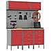 Set di mobili da lavoro con cassetto con blocco 8 pcs Rosso - Foto miniatura 3