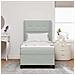 Letto a molle con materasso Grigio chiaro 90 x 200 cm Velluto - Foto miniatura 3