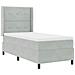 Letto a molle con materasso Grigio chiaro 90 x 200 cm Velluto - Foto miniatura 4