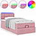 Struttura Letto Pouf con Materasso Rosa 90x190 cm in Velluto - Foto miniatura 5