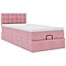 Struttura Letto Pouf con Materasso Rosa 90x190 cm in Velluto - Foto miniatura 7