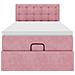 Struttura Letto Pouf con Materasso Rosa 90x190 cm in Velluto - Foto miniatura 8