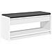 Panca per ingresso con cuscino Bianco 103 x 38 x 45 cm - Foto miniatura 1