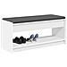 Panca per ingresso con cuscino Bianco 103 x 38 x 45 cm - Foto miniatura 3