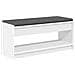 Panca per ingresso con cuscino Bianco 103 x 38 x 45 cm - Foto miniatura 7