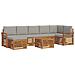 Set divani con cuscino 8 pcs Grigio Naturale e Chiaro - Foto miniatura 1