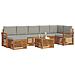 Set divani con cuscino 8 pcs Grigio Naturale e Chiaro - Foto miniatura 3