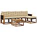 Set di divani da esterno con cuscino 6 pcs Naturale e Beige - Foto miniatura 1